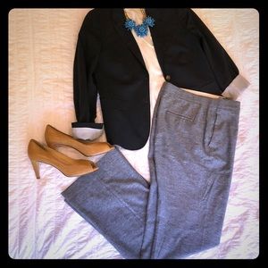 Ann Taylor navy blue tweed-like pants